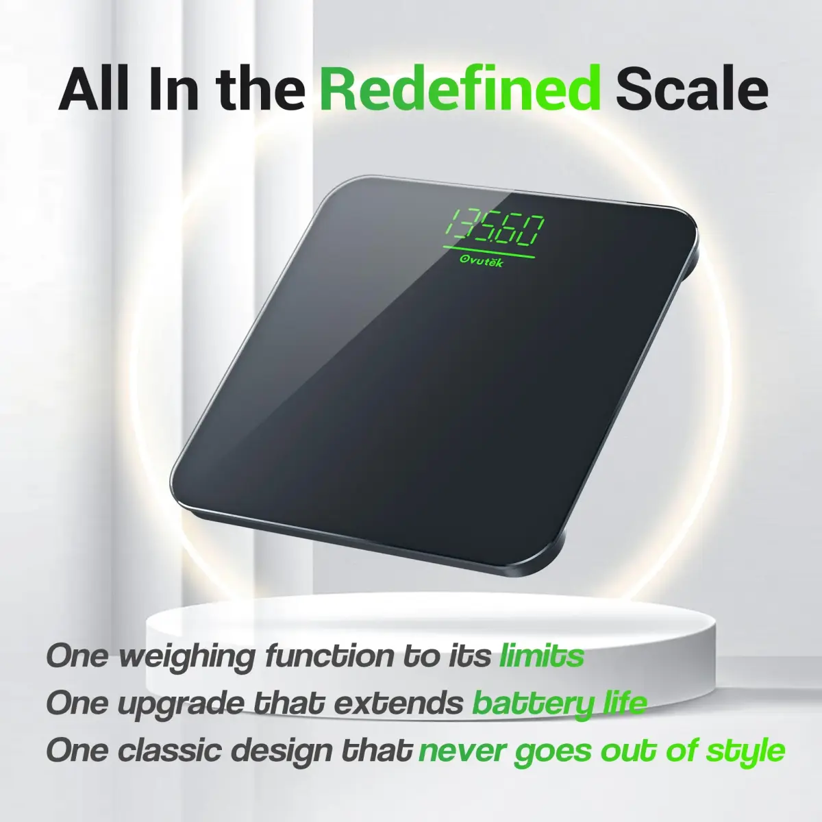 Ovutek Smart Body Weight Scale with BMI 14 Metrics & Large LED Display | 204 kg (450 lb) Capacity - view 7