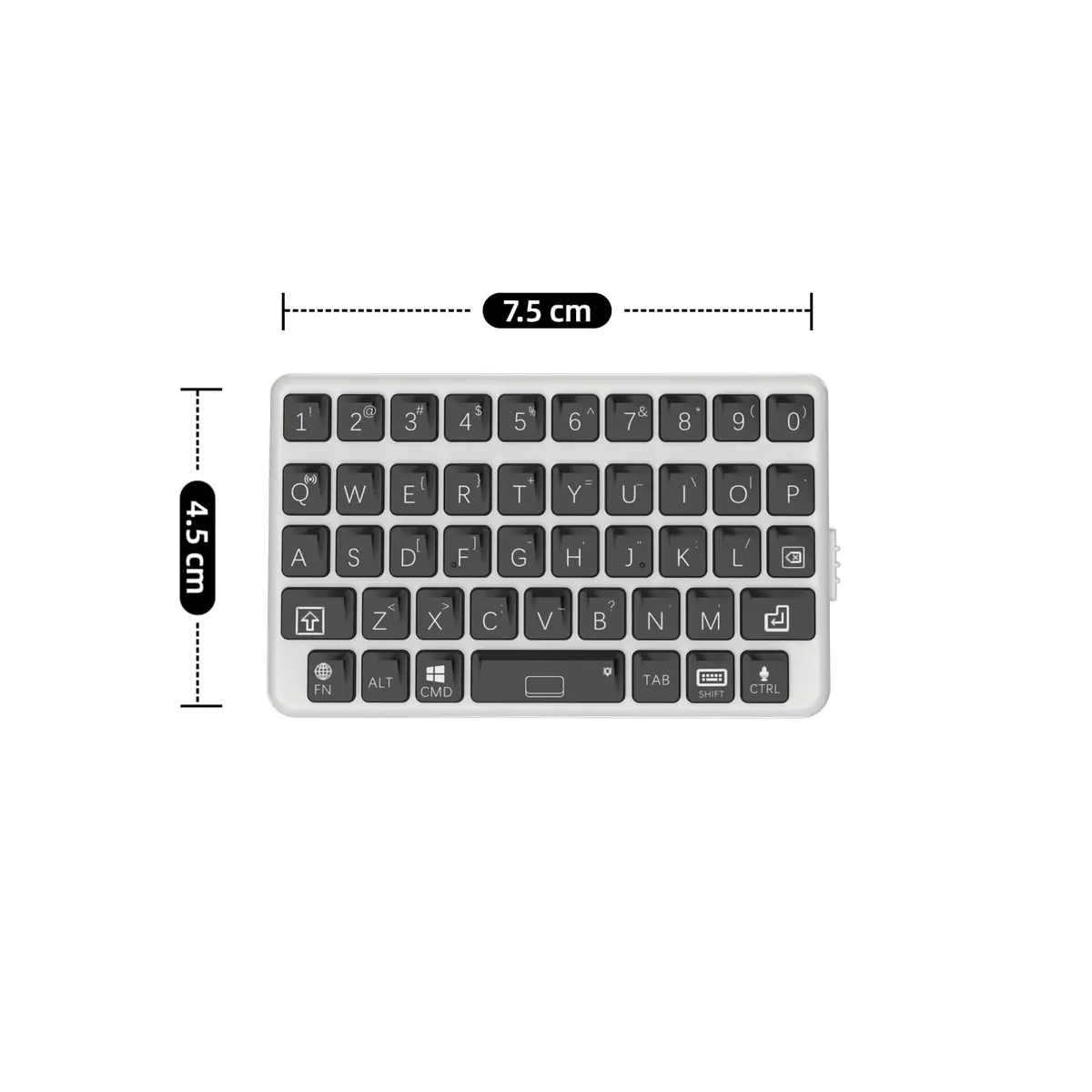 EXknight Mini Bluetooth Keyboard - Retro Clicky Style, White & Black | Portable Wireless Keyboard for Phone, iPad, Tablet, Laptop - view 2