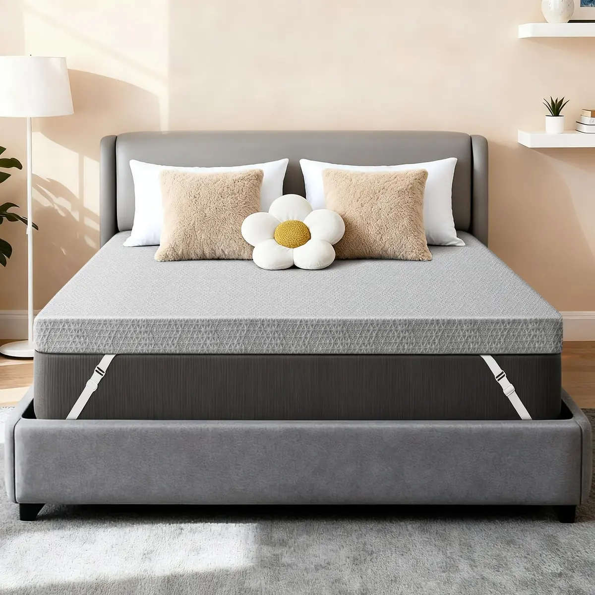DP DAXPOO Firm Mattress Topper Twin 3-Inch | High Density Bamboo Foam for Back Pain Relief - main product image