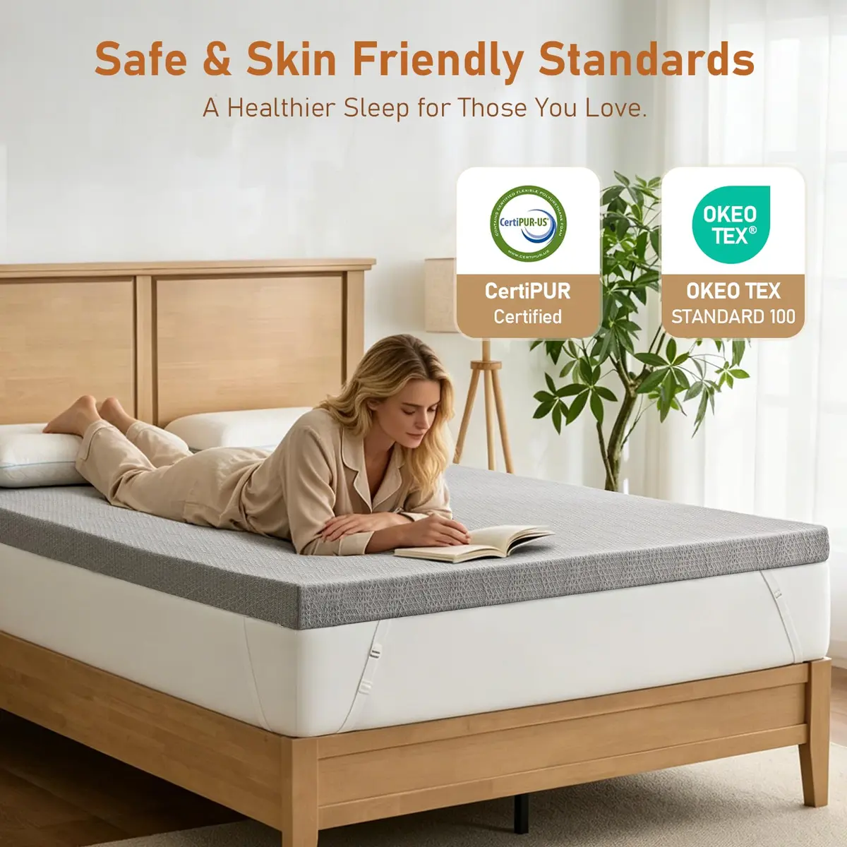 DP DAXPOO Firm Mattress Topper Twin 3-Inch | High Density Bamboo Foam for Back Pain Relief - view 7