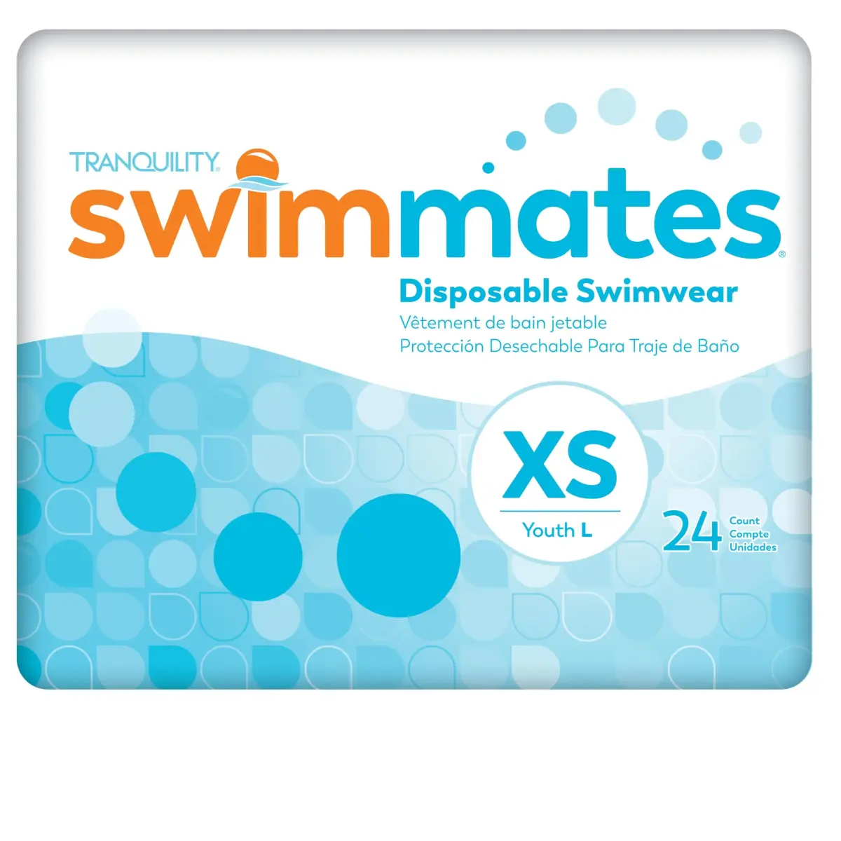 Swimmates Adult Swim Diapers X-Small (24 Count) - Discreet Bowel Incontinence Protection - main product image