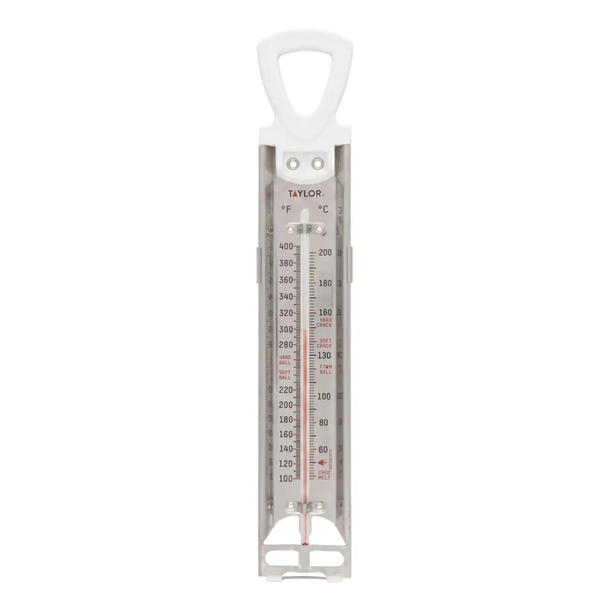 Taylor Stainless Steel Candy and Deep Fry Thermometer 12-Inch White | Analog Paddle for Frying, Sugar, Brewing - main product image