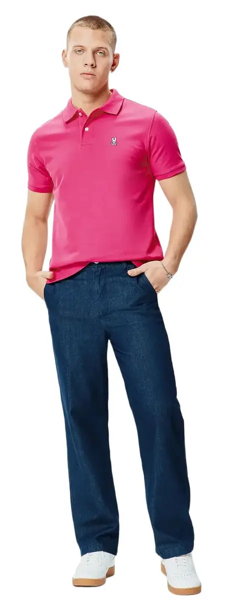 Psycho Bunny Classic Polo (Pink Yarrow, XS) | Regular Fit 100% Cotton Shirt for Boys - view 2