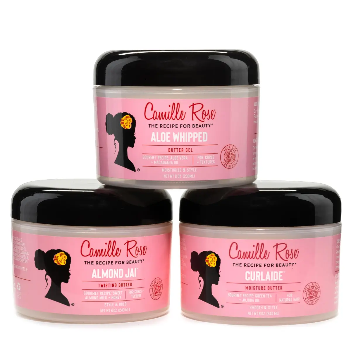 Camille Rose Curlaide Moisture Butter 6-Pack – Curly Hair Cream with Green Tea & Jojoba, Detangler, 48 Fl Oz (8 Fl Oz Each) - view 5