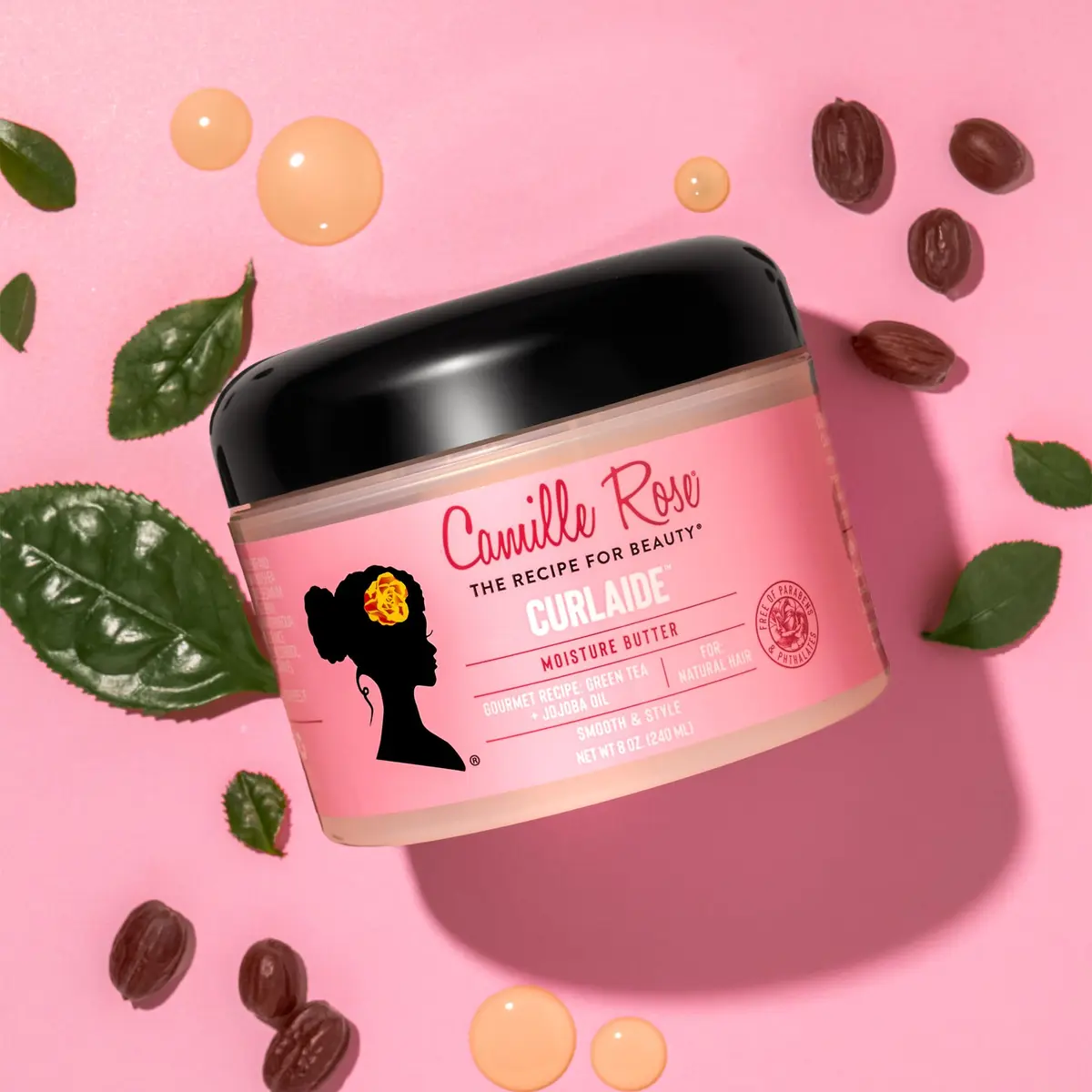 Camille Rose Curlaide Moisture Butter 6-Pack – Curly Hair Cream with Green Tea & Jojoba, Detangler, 48 Fl Oz (8 Fl Oz Each) - view 3