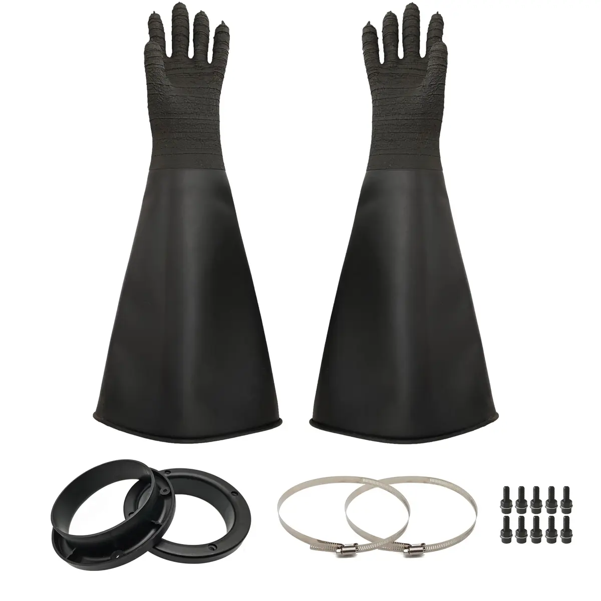 HOLDWIN Heavy Duty Sandblasting Gloves Set Rubber Gloves | 24.8" Impact-Resistant, Wear-Resistant, High-Pressure Durable (enables safe sandblasting) - main product image