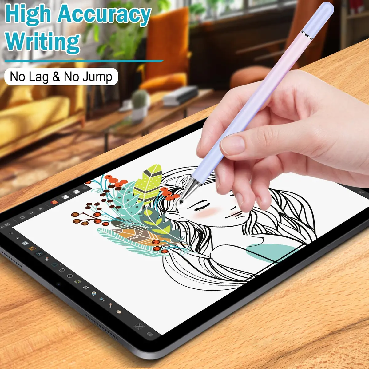 CCIVV Stylus Pen for Touch Screens – High Precision Disc Fiber Tip with Magnetic Cap (Morandi, 4-Pack) - view 6