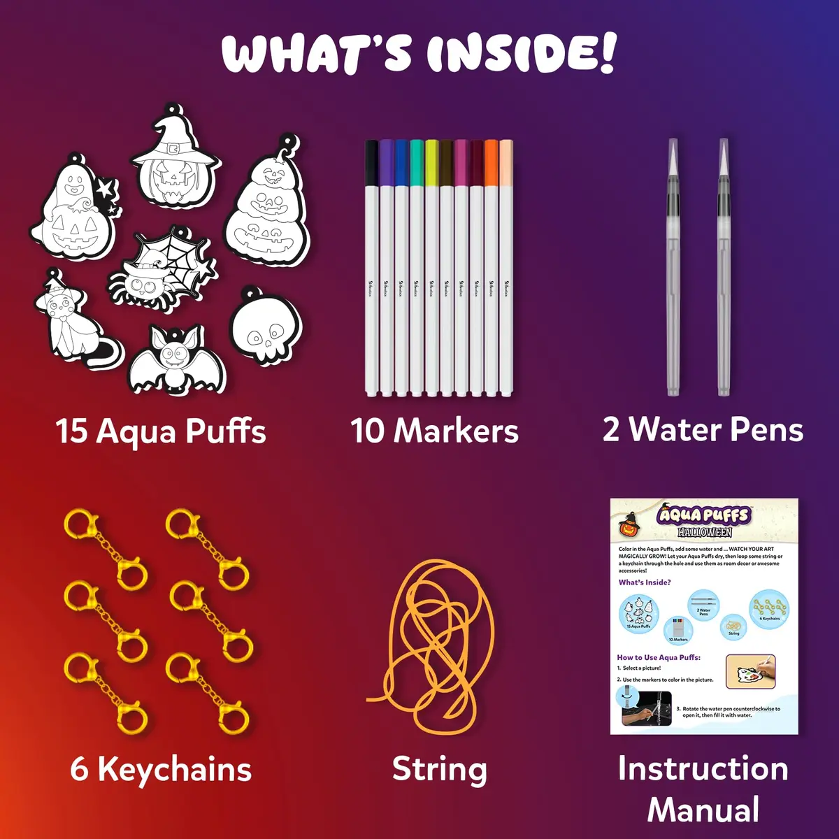 Skillmatics Halloween Aqua Puffs 3D Art Kit | Mess-Free Halloween Craft for Kids Ages 4-10 - view 5