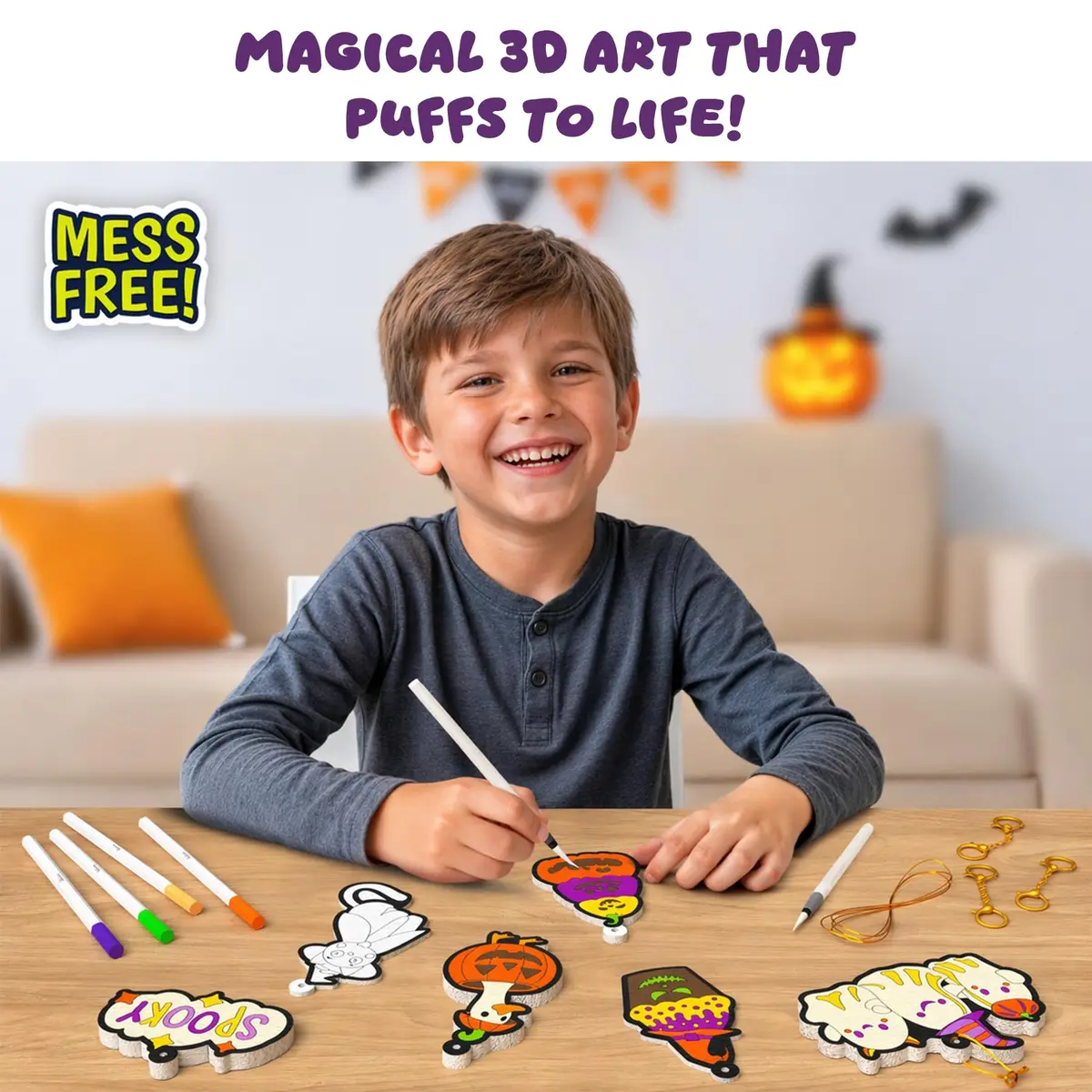 Skillmatics Halloween Aqua Puffs 3D Art Kit | Mess-Free Halloween Craft for Kids Ages 4-10 - view 2