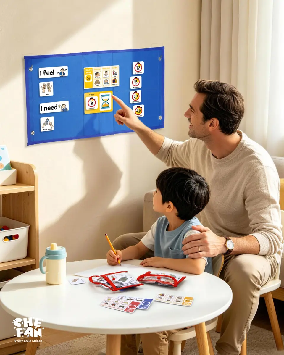 CHEFAN Feelings Chart for Kids, I Feel I Need Board, Calm Down Corner Tool | Autism & Social Emotional Learning - view 2