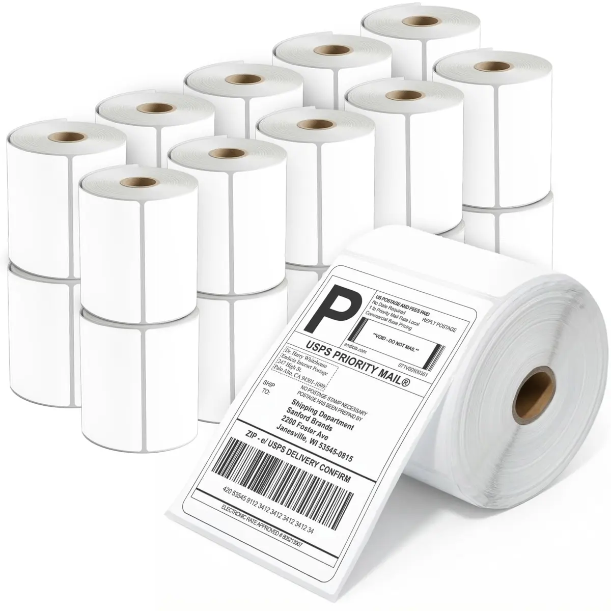 Spartan Industrial 4" x 6" Direct Thermal Labels (5000 Count, 20 Rolls) | Inkless Printing for Shipping & Returns - main product image