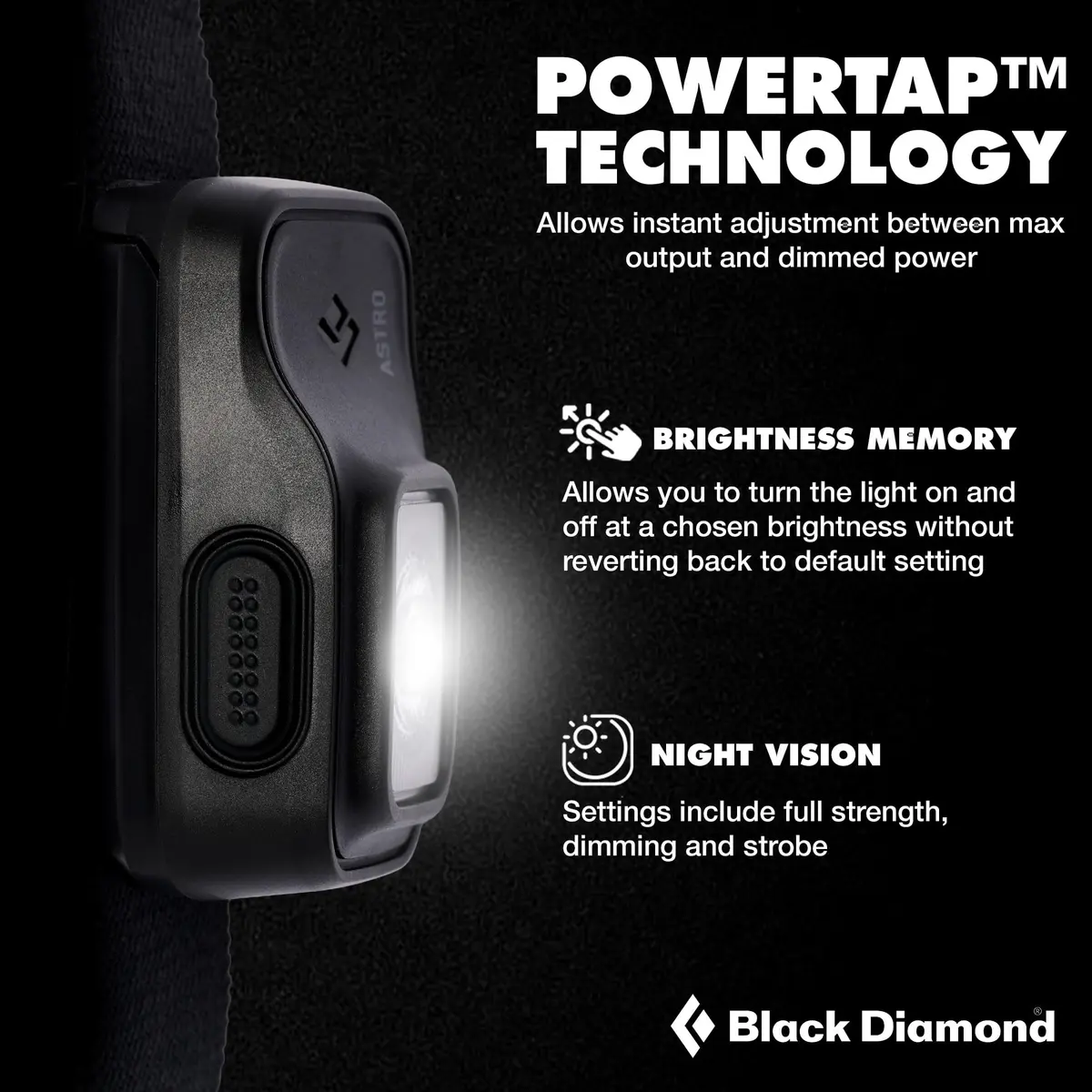 BLACK DIAMOND Astro 300 Headlamp | AAA Powered Dimmable Bright, Weather Resistant - view 3