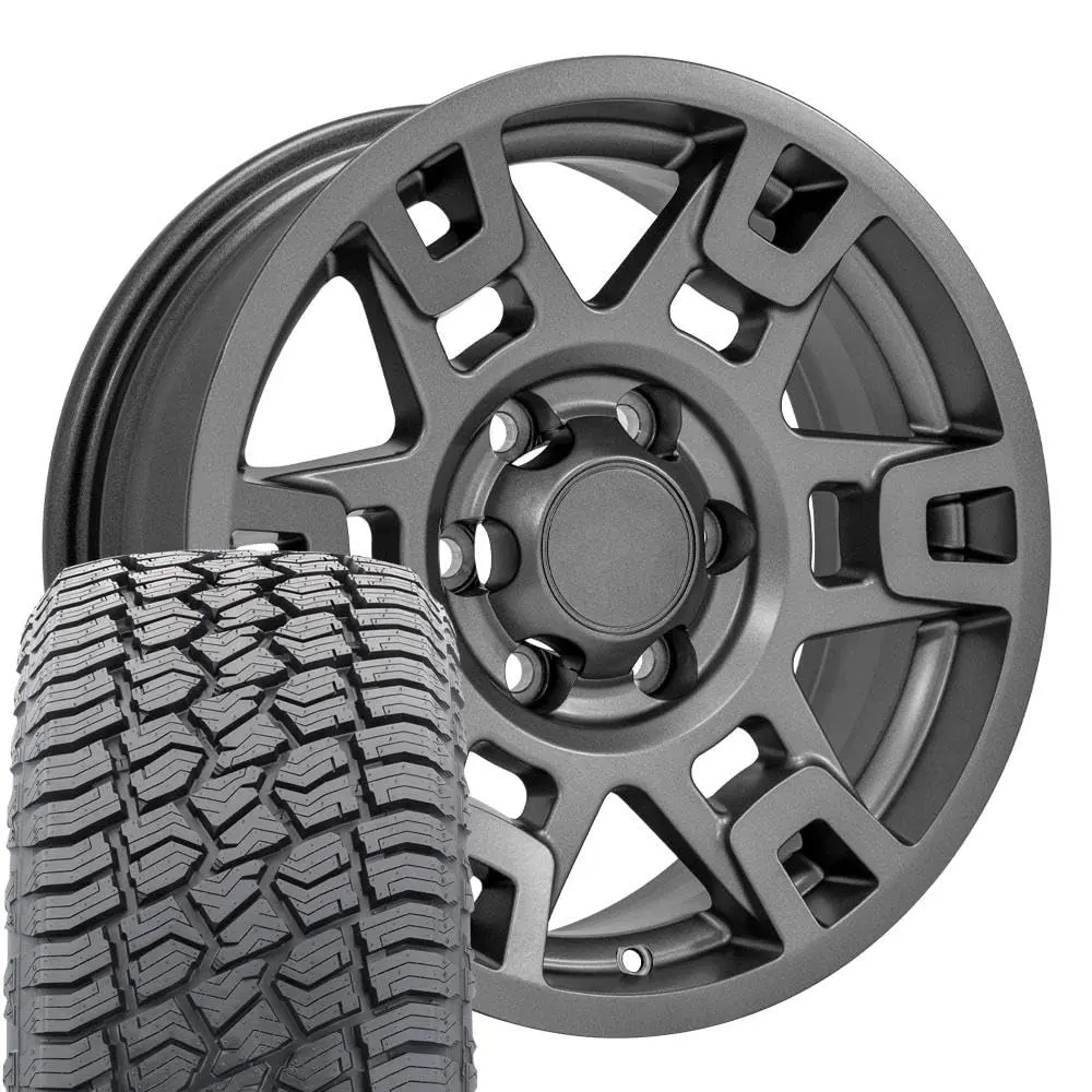 OE Wheels TY16B 17x7 Set(4) Graphite | 6x139.7 Bolt Pattern, Sailun Tires for Indian Vehicles - main product image