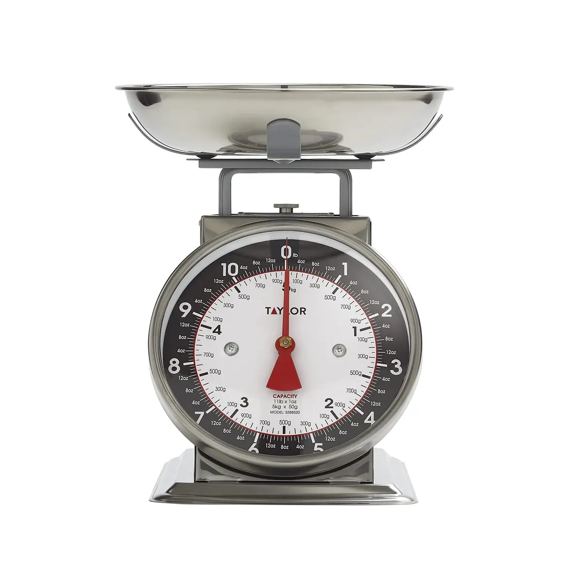 Taylor Mechanical Kitchen Food Scale with Bowl, Weighs up to 5 kg (11 lbs) | Analog Cooking Scale for Baking, Black and Silver (Pack of 2) - view 5