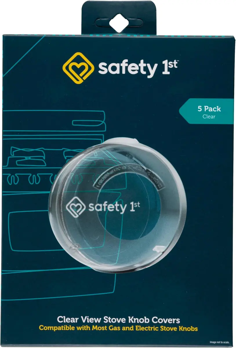 Safety 1st Clear View Stove Knob Covers (Set of 5) Pack of 12 | Child Proof Design for Gas & Electric Stoves - main product image