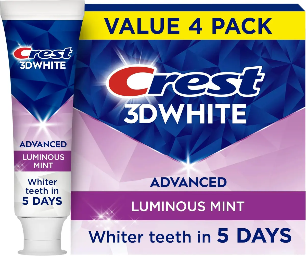 Crest 3D White Advanced Luminous Mint Whitening Toothpaste 212.6g (7.5 Oz) | Removes 90% More Surface Stains - main product image