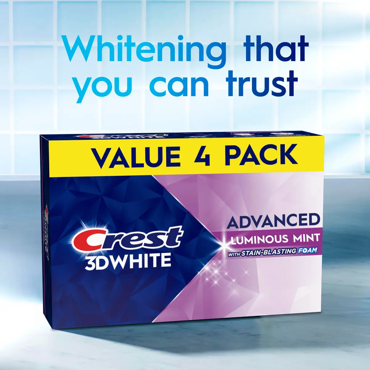 Crest 3D White Advanced Luminous Mint Whitening Toothpaste 212.6g (7.5 Oz) | Removes 90% More Surface Stains - view 9