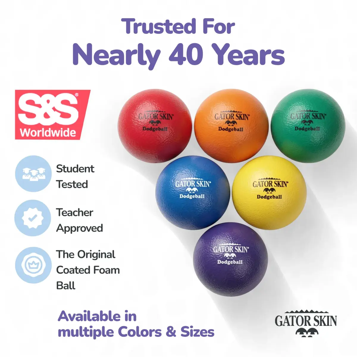 Gator Skin Foam Dodgeballs 6 Inch (15 cm) - 36 Pack | No-Sting, Easy Grip, Durable, Multicolor - view 6