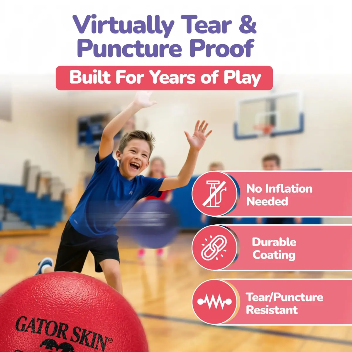 Gator Skin Foam Dodgeballs 6 Inch (15 cm) - 36 Pack | No-Sting, Easy Grip, Durable, Multicolor - view 4