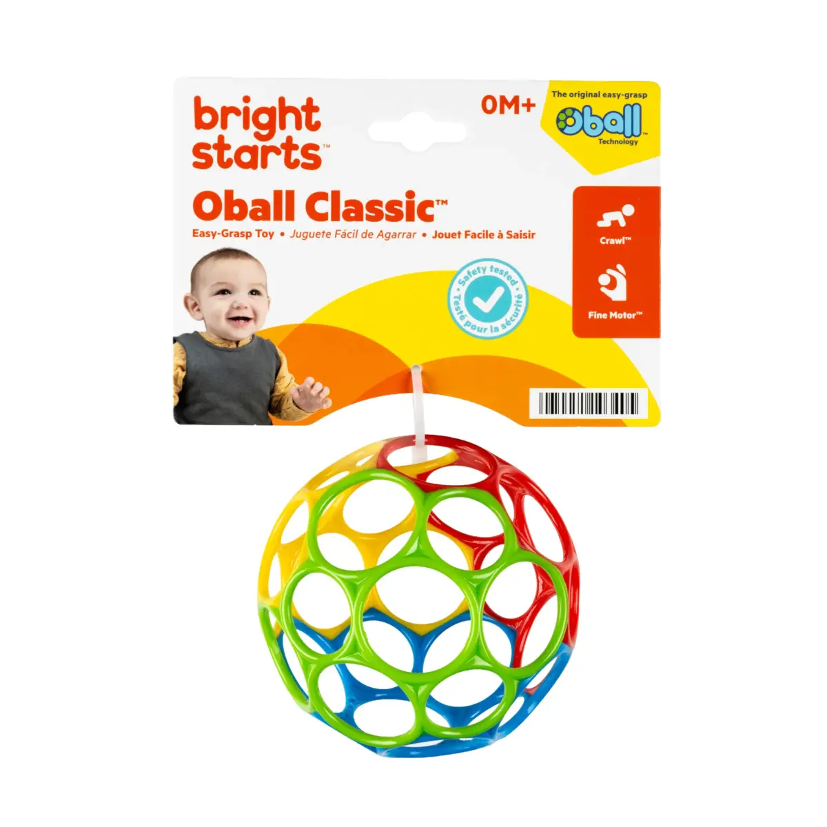 Bright Starts Oball Classic Easy-Grasp Ball 6-Pack | BPA-Free Infant Toy for Newborns and Up - view 8