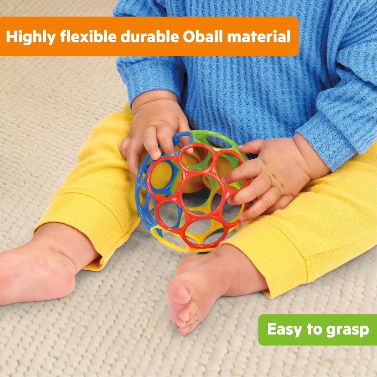 Bright Starts Oball Classic Easy-Grasp Ball 6-Pack | BPA-Free Infant Toy for Newborns and Up - view 4