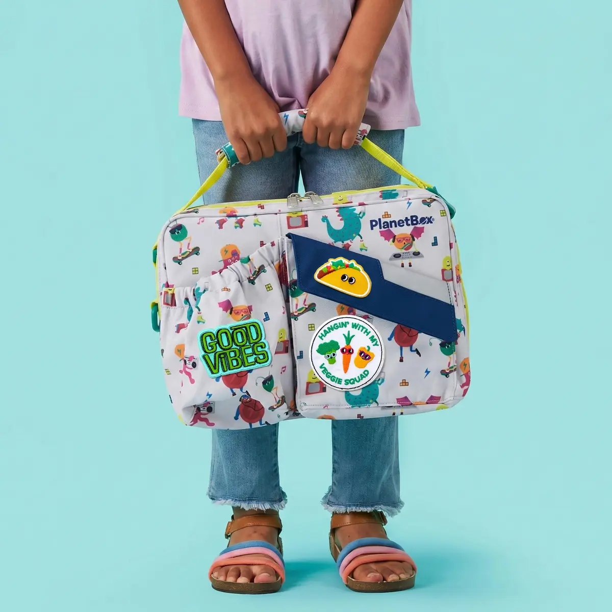 PlanetBox Insulated Lunch Bag with Patches | Durable, BPA-Free, Easy Clean, 12 x 9 x 2.5 Inch - view 5