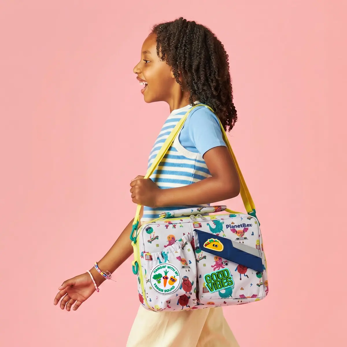 PlanetBox Insulated Lunch Bag with Patches | Durable, BPA-Free, Easy Clean, 12 x 9 x 2.5 Inch - view 6