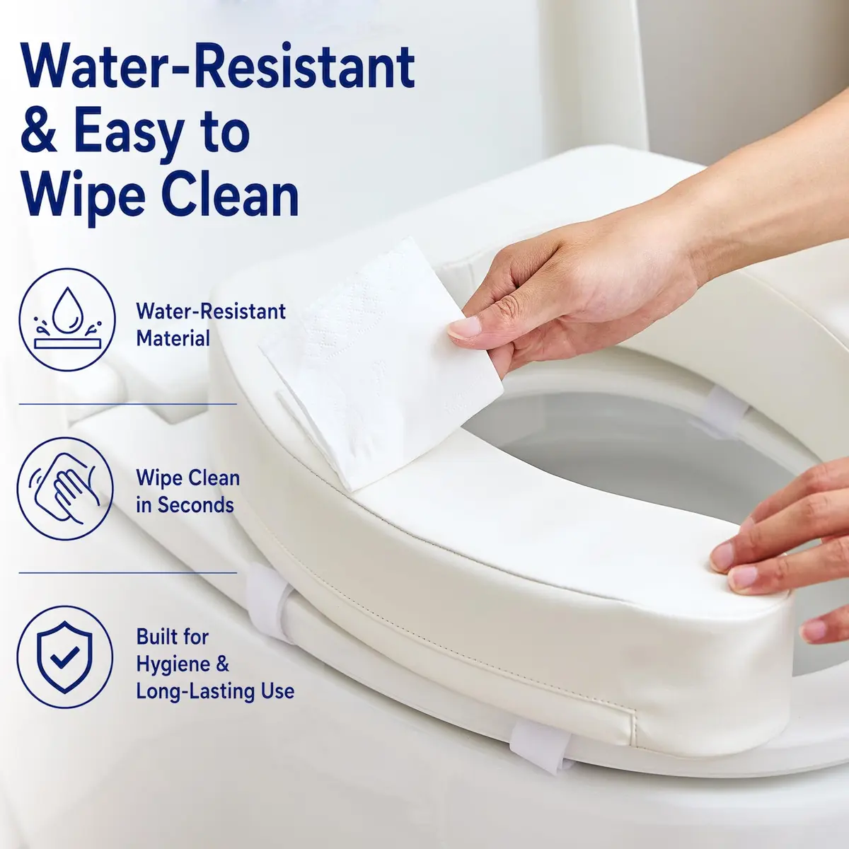 PAZ WEAN Padded Raised Toilet Seat Riser with Soft Foam Cushion 7.6 cm (3 Inches) | Comfortable Height for Easier Sitting & Standing - view 6