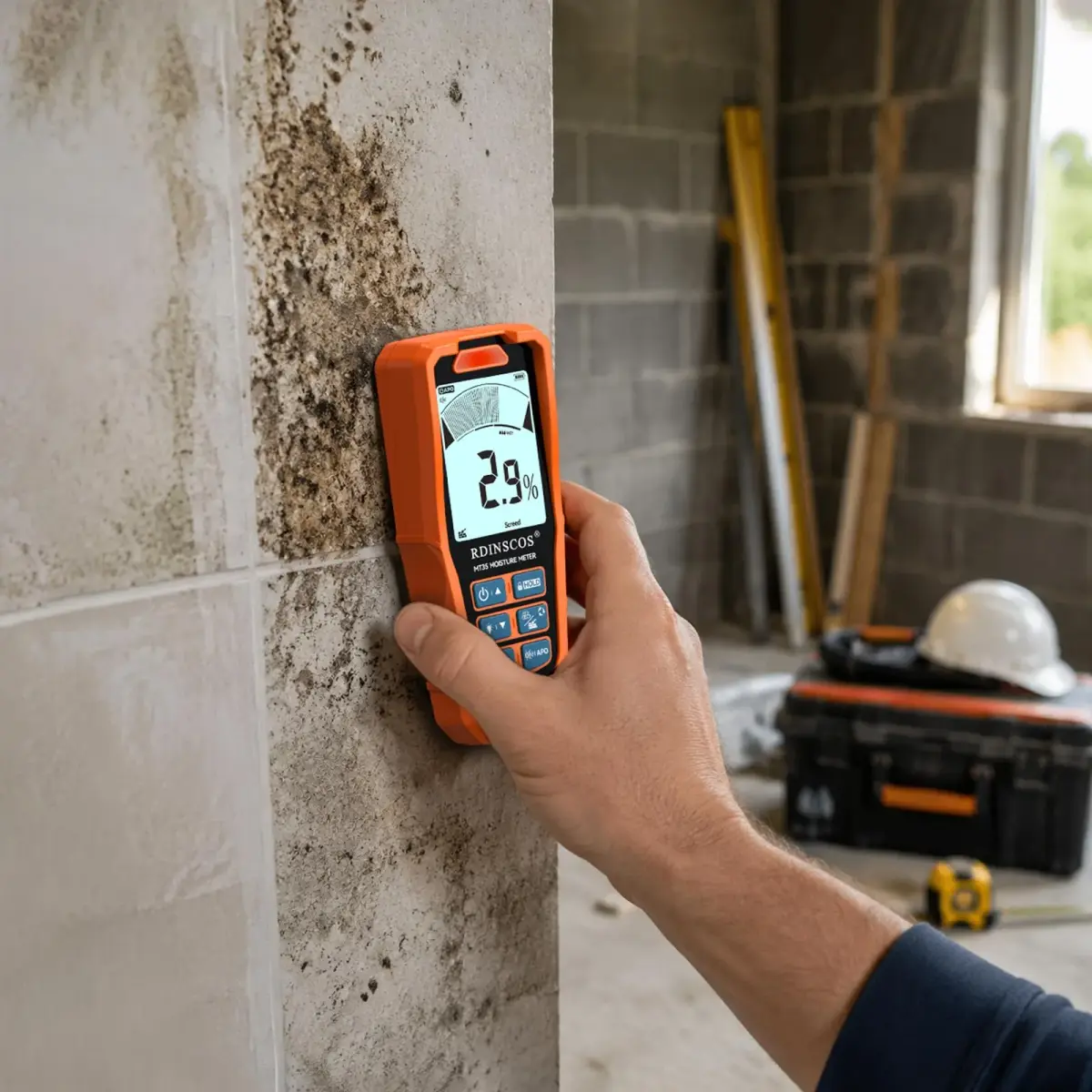 RDINSCOS Pinless Moisture Meter MT35, 6 Modes for Wood, Drywall, Concrete | 19mm Depth, Rechargeable - view 2