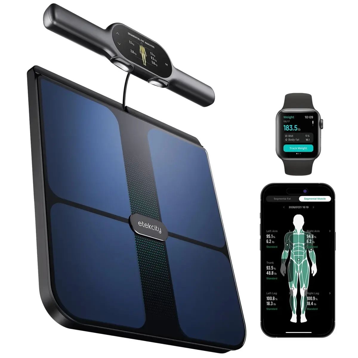 Etekcity WiFi 8-Electrode Smart Body Weight Scale | FDA Approved, 200kg Capacity - main product image