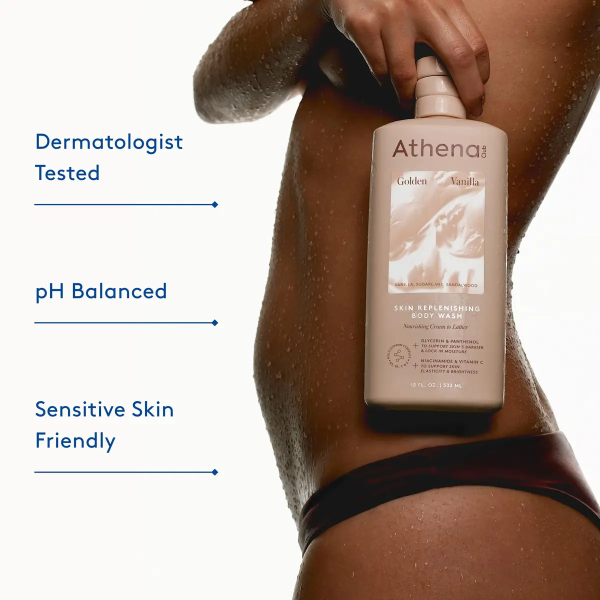 Athena Club Skin Replenishing Body Wash for Women | Sulfate-Free Nourishing Cleanser with Niacinamide, 18 fl oz (Pack of 2) - view 5