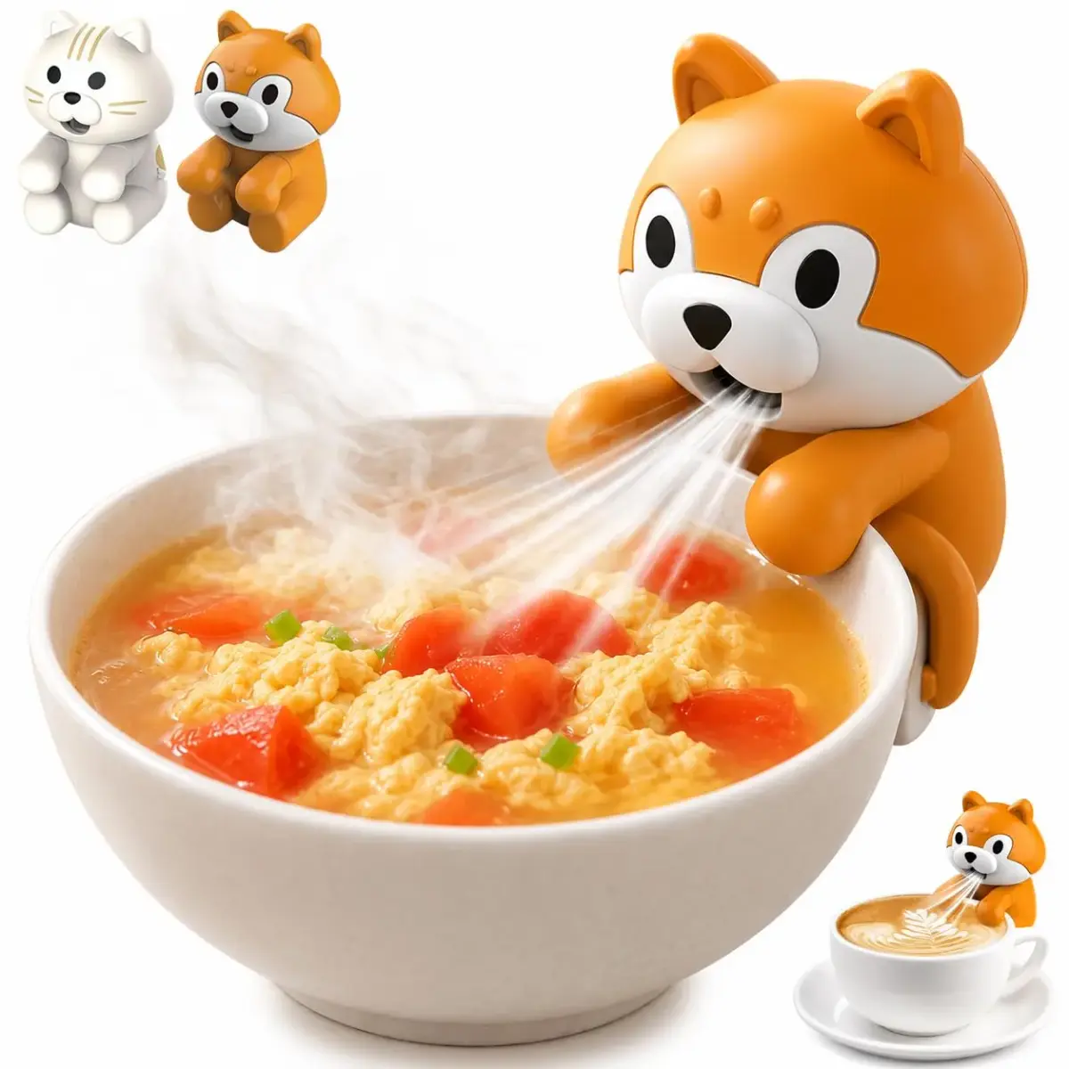 Generic Cute Dog Animal Mini Fan 6.5cm (2.56in) | Clip-On Beverage Cooler for Coffee & Soup - main product image