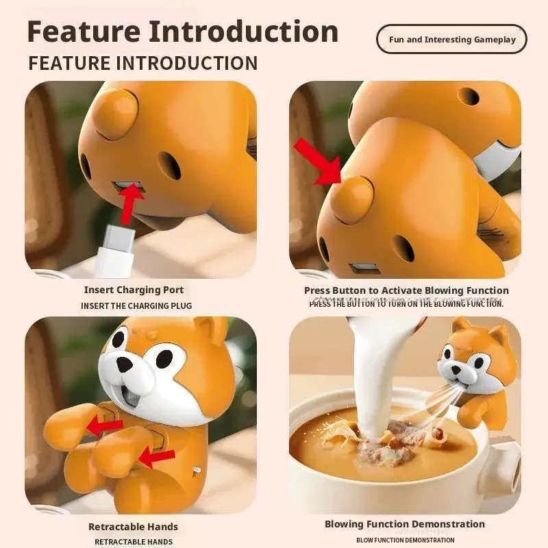 Generic Cute Dog Animal Mini Fan 6.5cm (2.56in) | Clip-On Beverage Cooler for Coffee & Soup - view 9