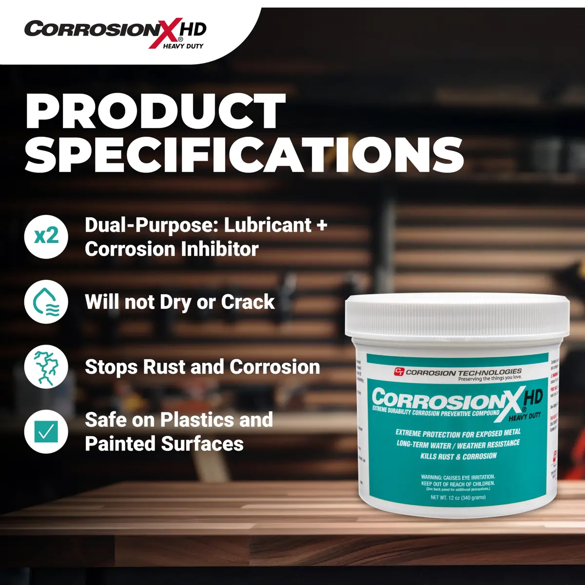 CorrosionX Heavy Duty Anti Rust 12oz | Self-Healing, Dripless, Long-Lasting Metal Protection - view 5