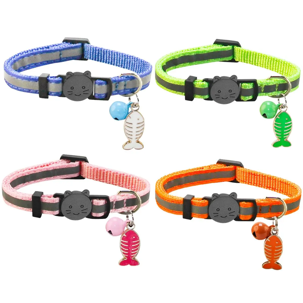 Yizepet Cat Collars, Breakaway Kitten Collar, Cute Kitty Collar in 4 Pack, Pet Supplies Accessories | Adjustable, Safe & Stylish (70-120 chars) - main product image