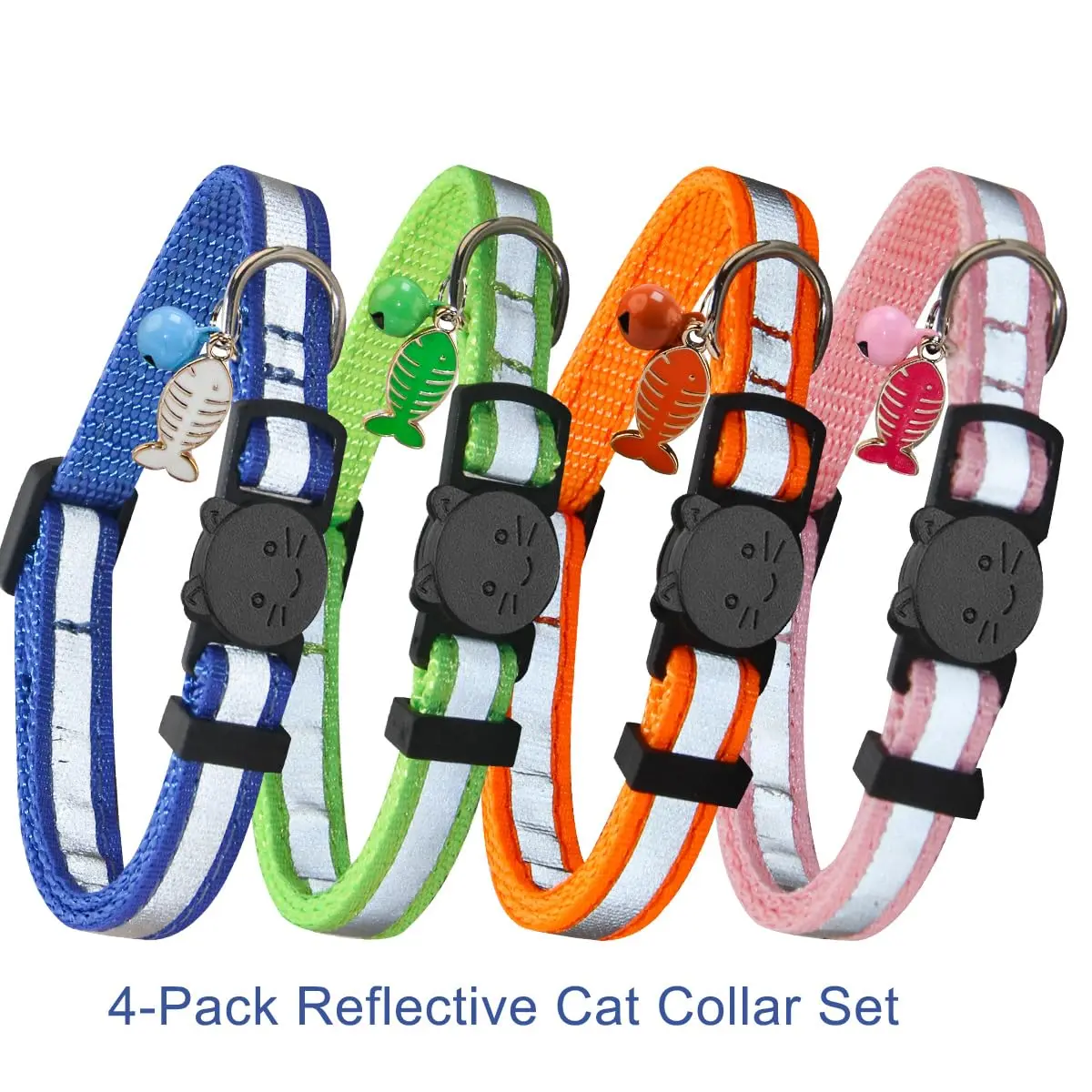 Yizepet Cat Collars, Breakaway Kitten Collar, Cute Kitty Collar in 4 Pack, Pet Supplies Accessories | Adjustable, Safe & Stylish (70-120 chars) - view 2