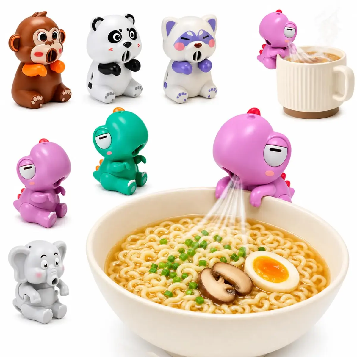 MIZSXF Cute Elephant Cooling Clip-On Mini Fan 8cm (3.15in) | 3-Speed Rechargeable USB-C Coffee Chiller - main product image