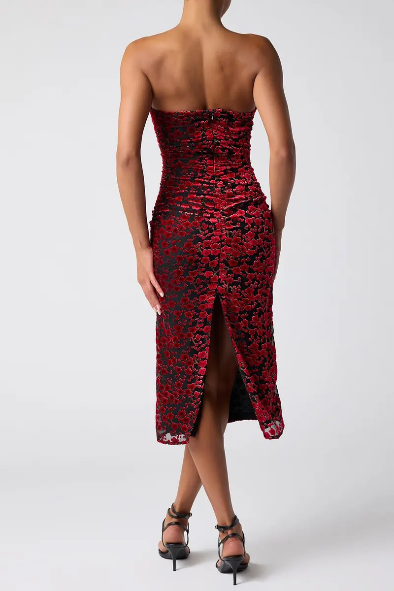 Lulus Pixie Sequin Chiffon Midi Dress, Navy Metallic | Elegant Modern Style XS - view 2