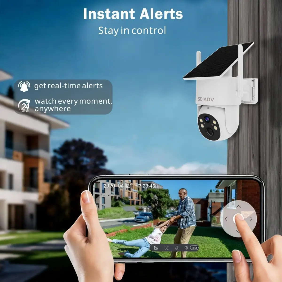 SOIADV Solar Security Camera Wireless Outdoor PTZ 2K | AI Motion, Color Night Vision, IP65 Waterproof - view 7