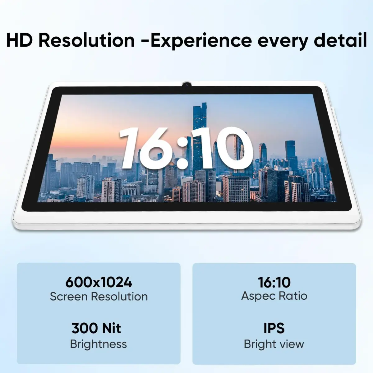 HNVHNV Android Tablet 7 Inch, 6GB RAM 32GB ROM 1TB Expansion | Quad-core Processor, Dual Camera, WiFi, Bluetooth, Parental Control (Blue) - view 5