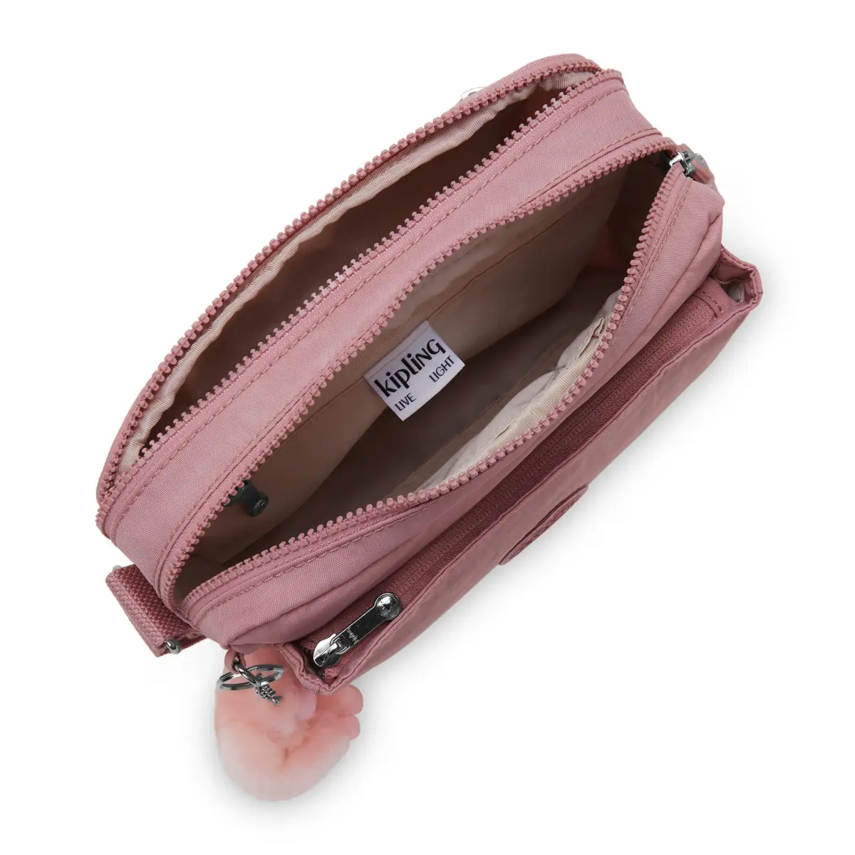 Kipling Abanu Medium Crossbody Bag 25cm (9.8in) | Lightweight Nylon Multi-Compartment Bag - view 2