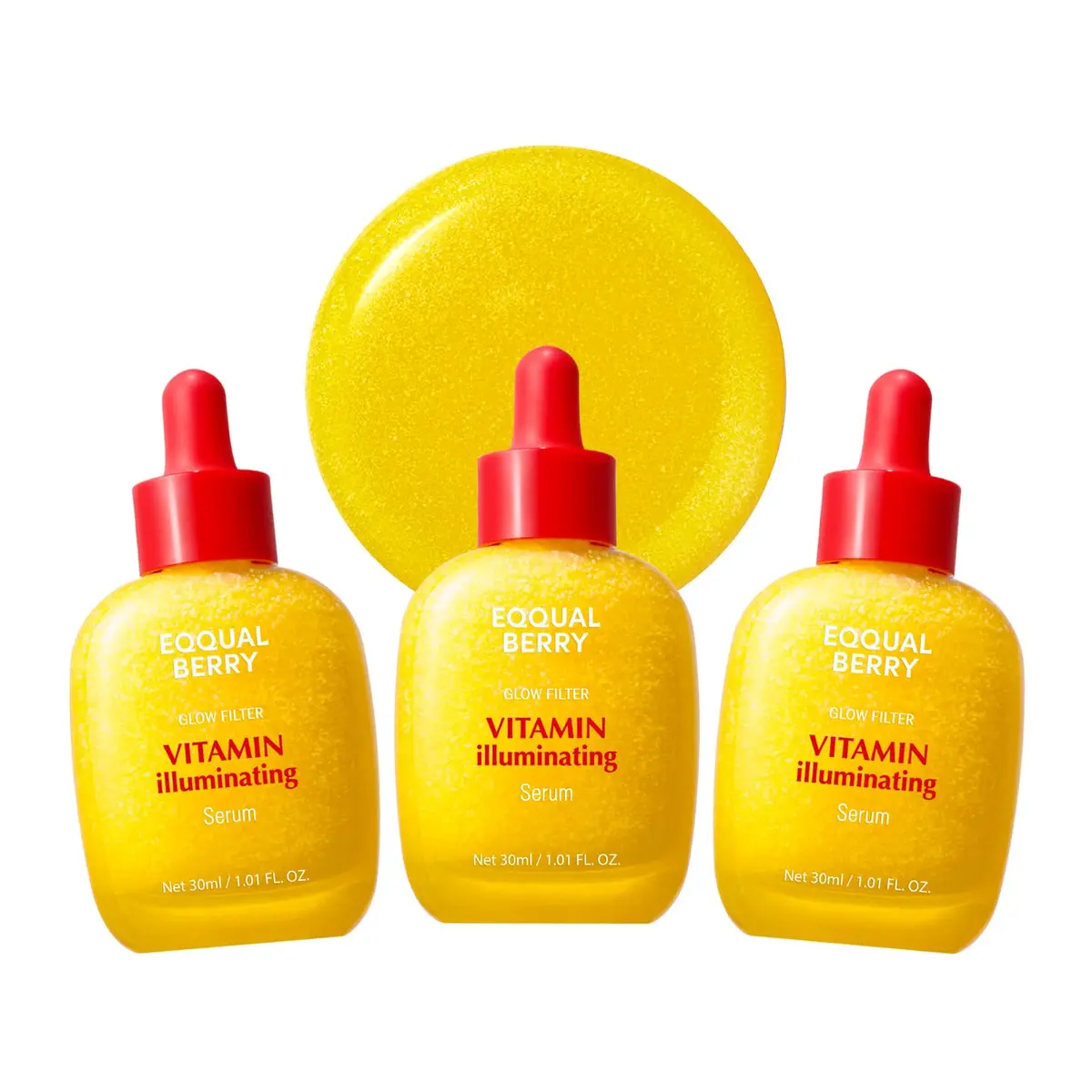 EQQUALBERRY Vitamin Illuminating Serum Triple Pack | Niacinamide 4% & TXA | Brightening Vitamin C Serum for Glow & Hyaluronic Acid | Dark Spot & Uneven Tone Care | Korean Skincare, 101ml (3.03 Fl Oz) - main product image