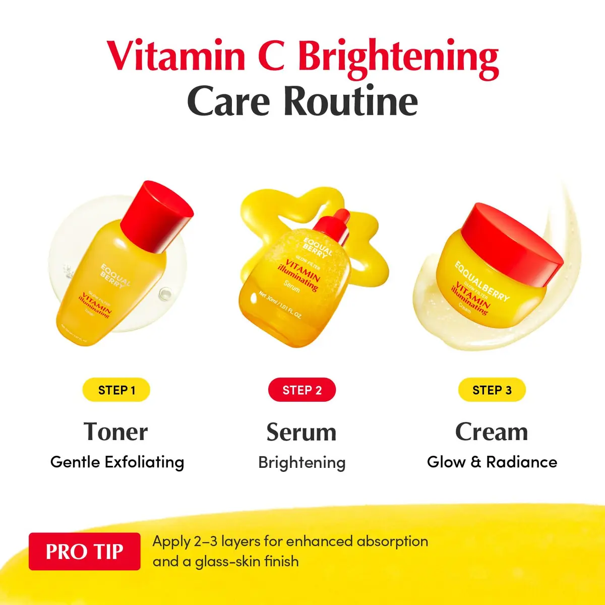 EQQUALBERRY Vitamin Illuminating Serum Triple Pack | Niacinamide 4% & TXA | Brightening Vitamin C Serum for Glow & Hyaluronic Acid | Dark Spot & Uneven Tone Care | Korean Skincare, 101ml (3.03 Fl Oz) - view 6