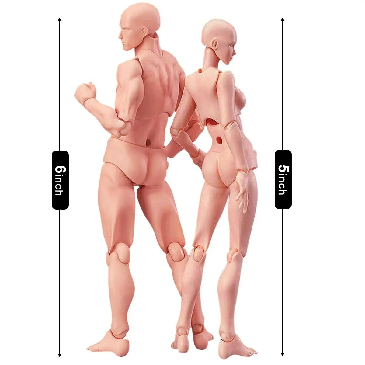 Haniforever Artist Mannequin Figures Male+Female Set 13.97cm (5.5in) | Posable Drawing Model for Artists - view 2
