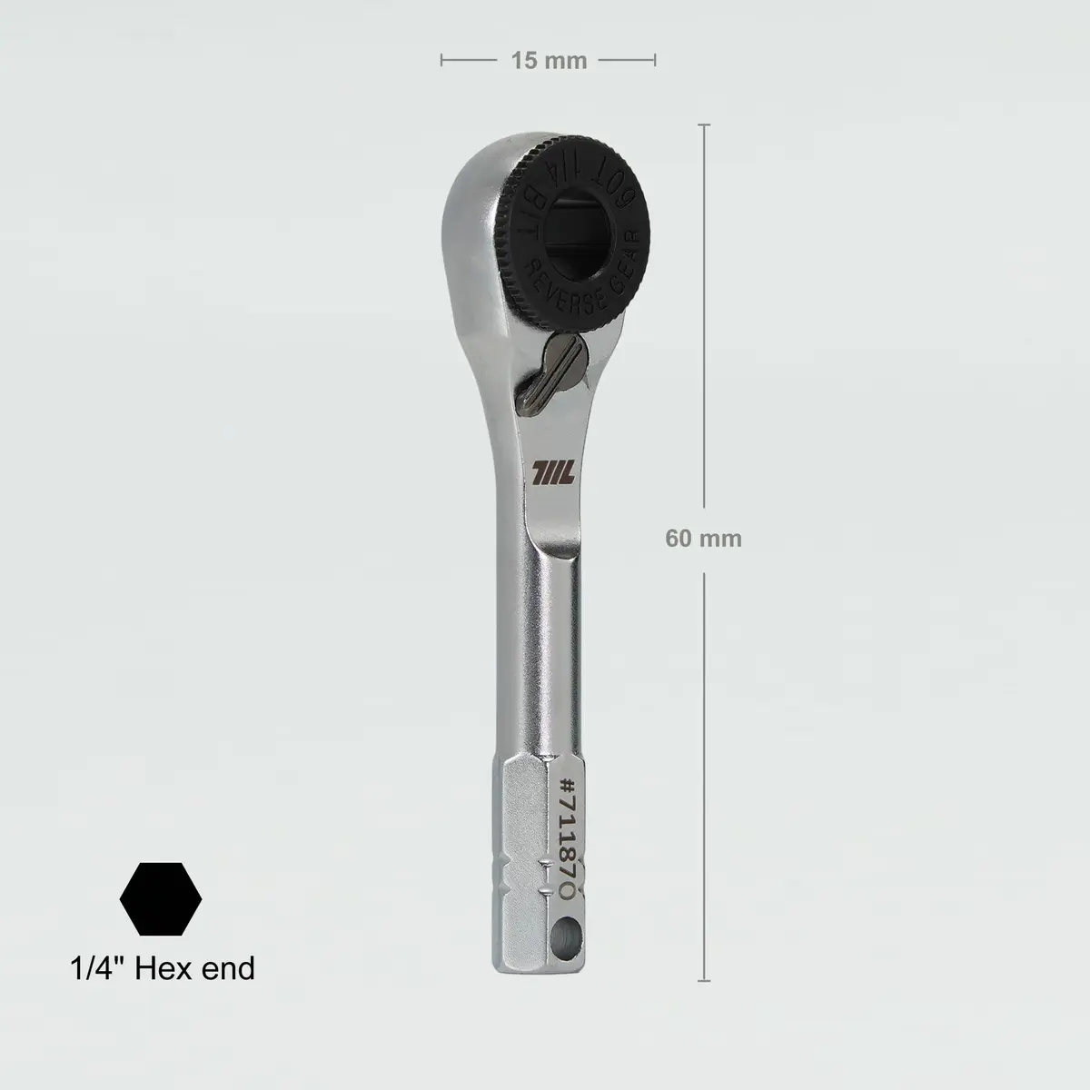 711L 1/4" Hex End Ratchet Wrench (2.35in) | Compact, Durable, Universal Compatibility - view 2
