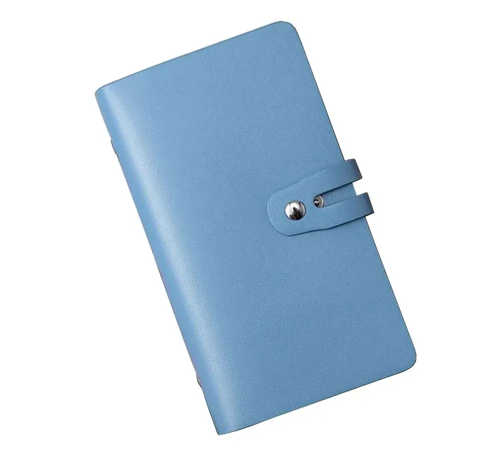 JERLA RFID Credit Card Holder Book - Blue, 96 Card Slots | Genuine PU Leather Organizer - main product image