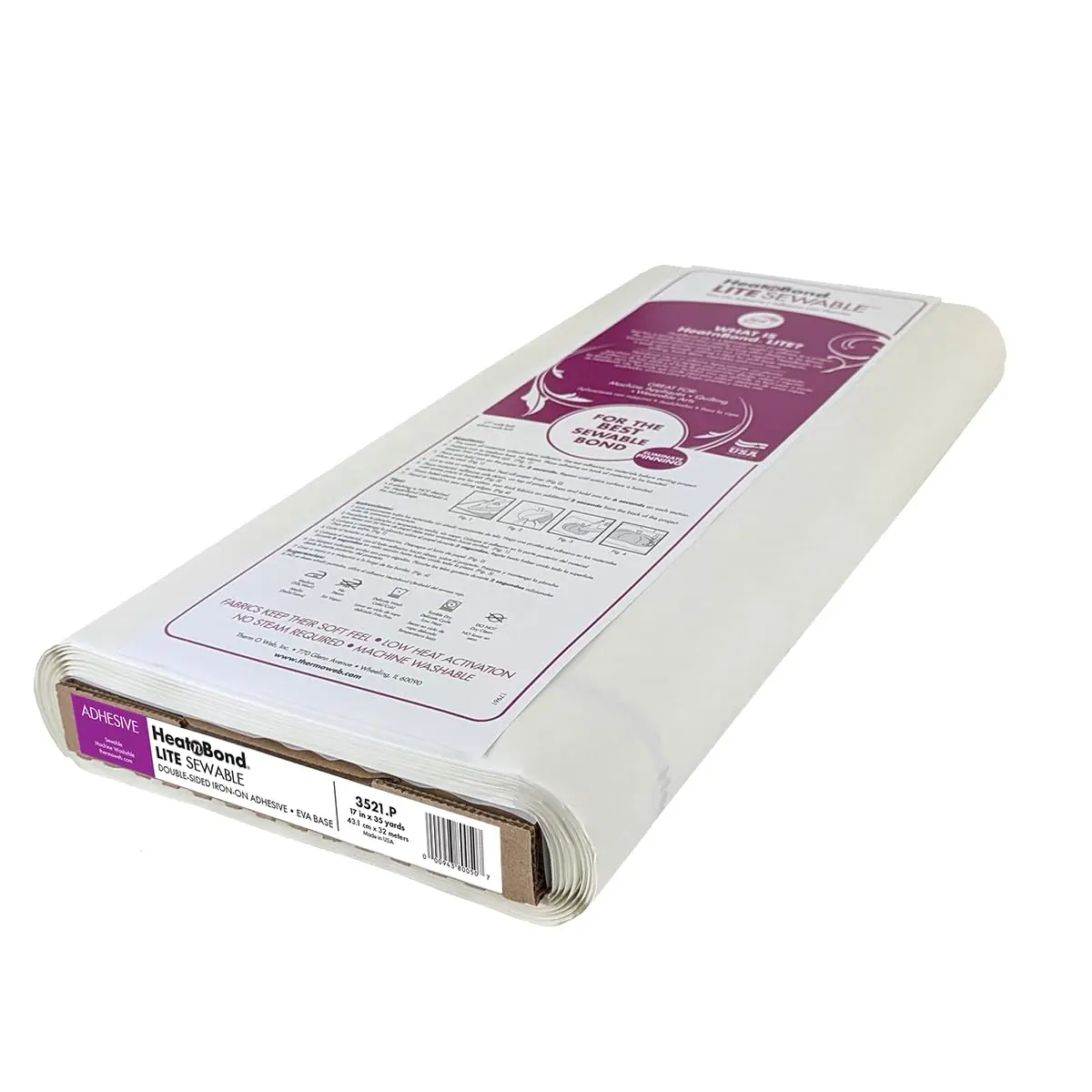 HeatnBond Lite Iron-On Adhesive, 17in x 35yd Bolt with 2 Pressing Sheets | Fabric Bonding Solution - view 2