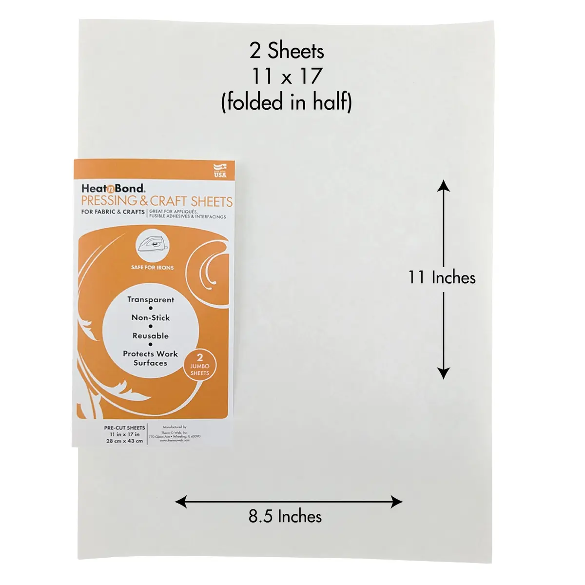 HeatnBond Lite Iron-On Adhesive, 17in x 35yd Bolt with 2 Pressing Sheets | Fabric Bonding Solution - view 3