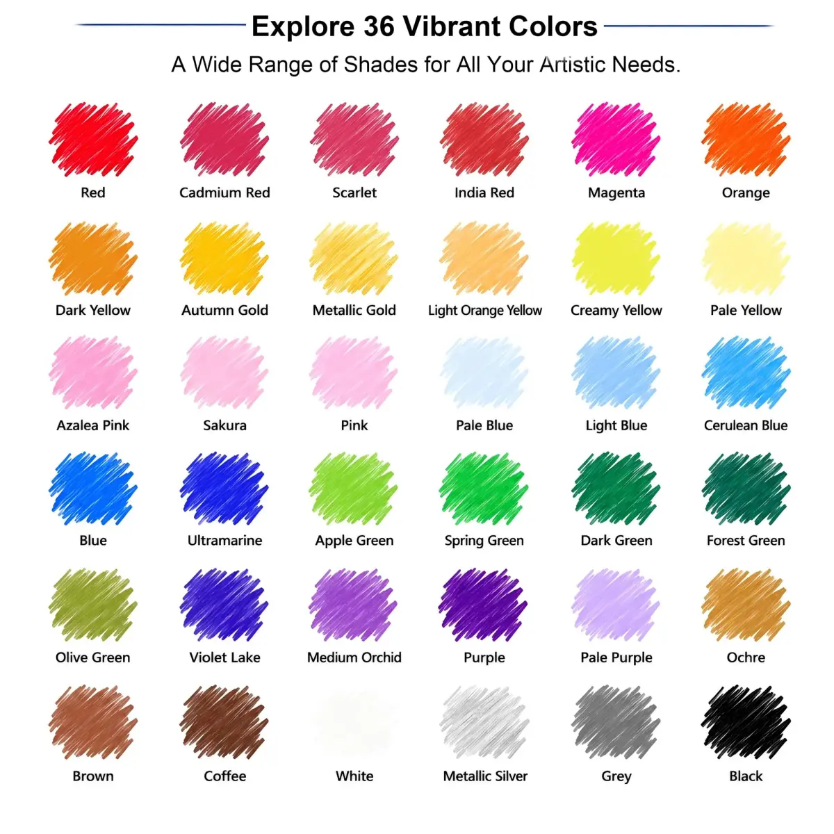 KALOUR 36 Colors Soft Core Colored Pencils Set, 20 cm (7.87 in) | Blendable & High Pigment for Artists - view 3