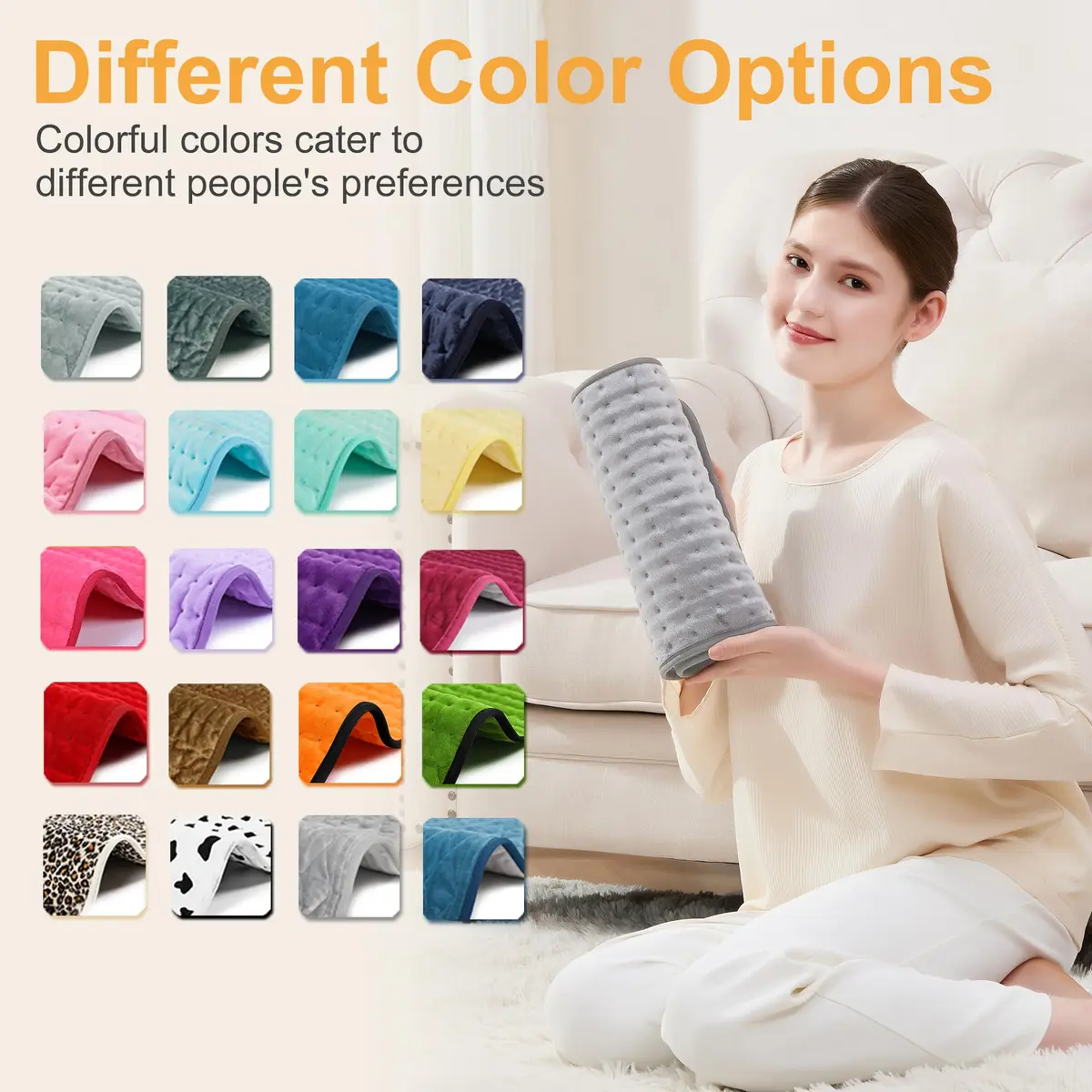 Deepsoon Electric Heating Pad 24x12 Inch Silvergray | 6 Heat Settings & 4 Timer - view 5